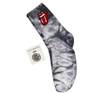 NEW Rolling Stones tie dye sock and pin set